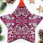 Pink marbling symmetry Star Ornament (Two Sides) Front