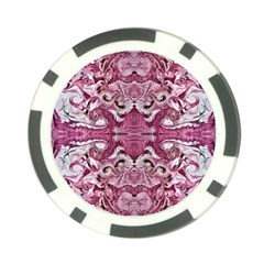 Pink Marbling Symmetry Poker Chip Card Guard by kaleidomarblingart