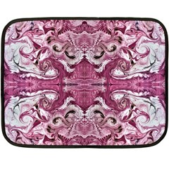 Pink Marbling Symmetry Double Sided Fleece Blanket (mini)  by kaleidomarblingart