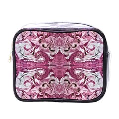 Pink Marbling Symmetry Mini Toiletries Bag (one Side) by kaleidomarblingart