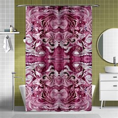 Pink Marbling Symmetry Shower Curtain 48  X 72  (small)  by kaleidomarblingart