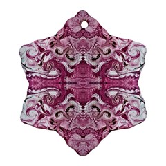 Pink Marbling Symmetry Snowflake Ornament (two Sides) by kaleidomarblingart