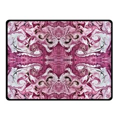 Pink Marbling Symmetry Double Sided Fleece Blanket (small)  by kaleidomarblingart