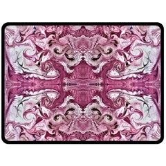 Pink Marbling Symmetry Double Sided Fleece Blanket (large)  by kaleidomarblingart