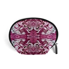 Pink Marbling Symmetry Accessory Pouch (small) by kaleidomarblingart