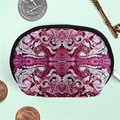 Pink Marbling Symmetry Accessory Pouch (medium) by kaleidomarblingart