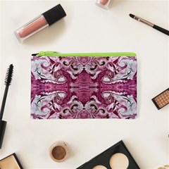 Pink Marbling Symmetry Cosmetic Bag (xs) by kaleidomarblingart