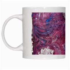 Violet Feathers White Mugs by kaleidomarblingart