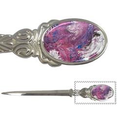 Violet Feathers Letter Opener by kaleidomarblingart