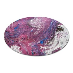 Violet Feathers Oval Magnet by kaleidomarblingart