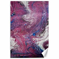 Violet Feathers Canvas 24  X 36  by kaleidomarblingart