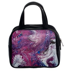 Violet Feathers Classic Handbag (two Sides) by kaleidomarblingart