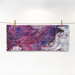 Violet Feathers Hand Towel by kaleidomarblingart