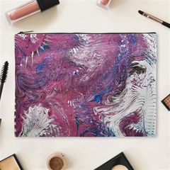 Violet Feathers Cosmetic Bag (xl) by kaleidomarblingart