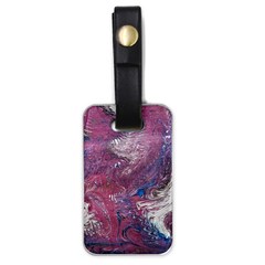 Violet Feathers Luggage Tag (one Side) by kaleidomarblingart