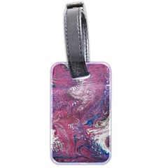 Violet Feathers Luggage Tag (two Sides) by kaleidomarblingart