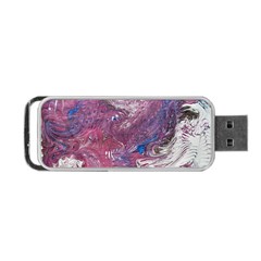 Violet Feathers Portable Usb Flash (one Side) by kaleidomarblingart