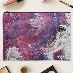 Violet Feathers Cosmetic Bag (xxxl) by kaleidomarblingart