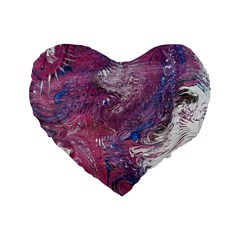 Violet Feathers Standard 16  Premium Heart Shape Cushions by kaleidomarblingart