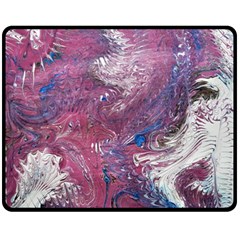 Violet Feathers Double Sided Fleece Blanket (medium)  by kaleidomarblingart