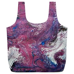 Violet Feathers Full Print Recycle Bag (xl) by kaleidomarblingart