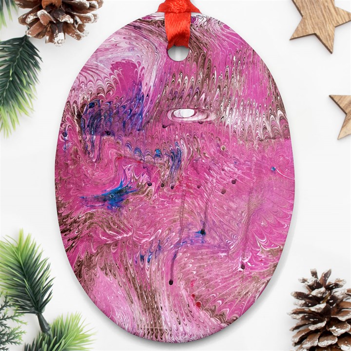 Pink feathers Ornament (Oval)