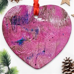 Pink Feathers Ornament (heart)