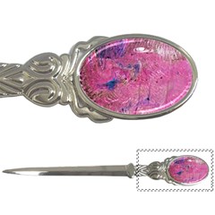 Pink Feathers Letter Opener by kaleidomarblingart