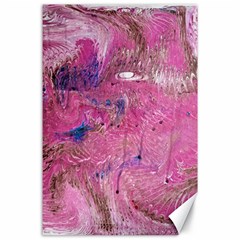 Pink Feathers Canvas 24  X 36  by kaleidomarblingart