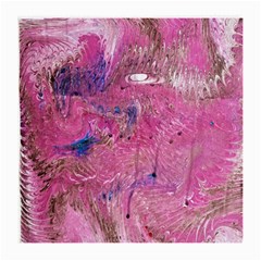 Pink Feathers Medium Glasses Cloth (2 Sides) by kaleidomarblingart