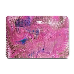 Pink Feathers Small Doormat  by kaleidomarblingart