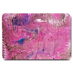 Pink Feathers Large Doormat  by kaleidomarblingart