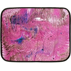 Pink Feathers Double Sided Fleece Blanket (mini)  by kaleidomarblingart