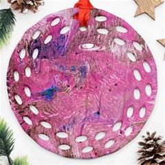 Pink Feathers Ornament (round Filigree)