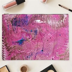 Pink Feathers Cosmetic Bag (xxl) by kaleidomarblingart