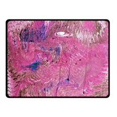 Pink Feathers Double Sided Fleece Blanket (small)  by kaleidomarblingart