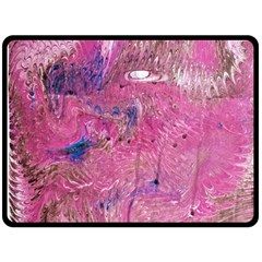 Pink Feathers Double Sided Fleece Blanket (large)  by kaleidomarblingart