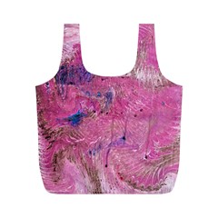 Pink Feathers Full Print Recycle Bag (m) by kaleidomarblingart