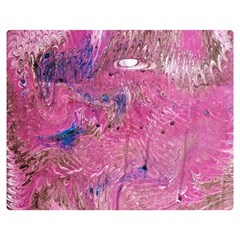 Pink Feathers Double Sided Flano Blanket (medium)  by kaleidomarblingart