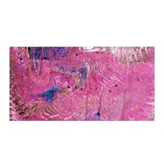 Pink Feathers Satin Wrap by kaleidomarblingart