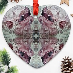 Pebbles Repeats Iv Ornament (heart) by kaleidomarblingart