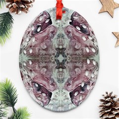 Pebbles Repeats Iv Oval Filigree Ornament (two Sides) by kaleidomarblingart