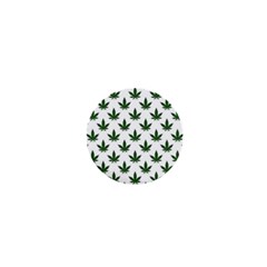 Weed At White, Ganja Leafs Pattern, 420 Hemp Regular Theme 1  Mini Magnets by Casemiro