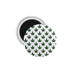 Weed At White, Ganja Leafs Pattern, 420 Hemp Regular Theme 1 75  Magnets by Casemiro