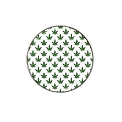 Weed At White, Ganja Leafs Pattern, 420 Hemp Regular Theme Hat Clip Ball Marker by Casemiro