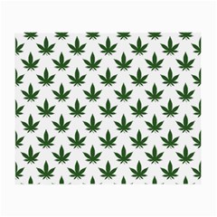 Weed At White, Ganja Leafs Pattern, 420 Hemp Regular Theme Small Glasses Cloth by Casemiro