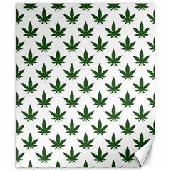 Weed At White, Ganja Leafs Pattern, 420 Hemp Regular Theme Canvas 8  X 10  by Casemiro