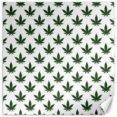 Weed At White, Ganja Leafs Pattern, 420 Hemp Regular Theme Canvas 16  X 16  by Casemiro