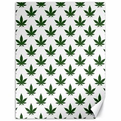 Weed At White, Ganja Leafs Pattern, 420 Hemp Regular Theme Canvas 18  X 24  by Casemiro