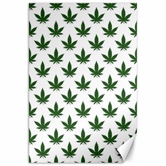 Weed At White, Ganja Leafs Pattern, 420 Hemp Regular Theme Canvas 20  X 30  by Casemiro